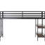 Lit mezzanine simple - structure en métal avec tablette, facile à grimper, bruit, cadre de tablette junior sécuritaire pour la chambre à coucher, économie d'espace