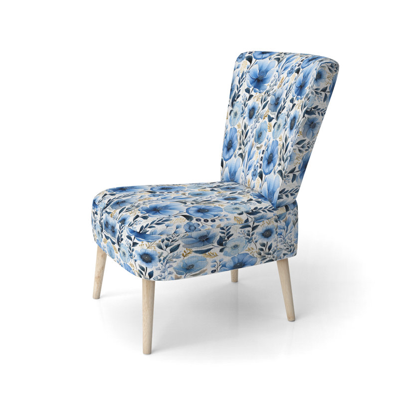 Chaise d'appoint rembourrée en velours Watercolor Whimsy