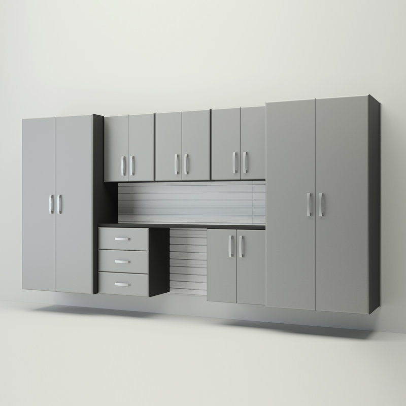 Deluxe 7 Piece Complete Storage System, Silver/White