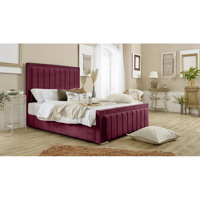 Ajea Upholstered Bed, Single (3'), Maroon