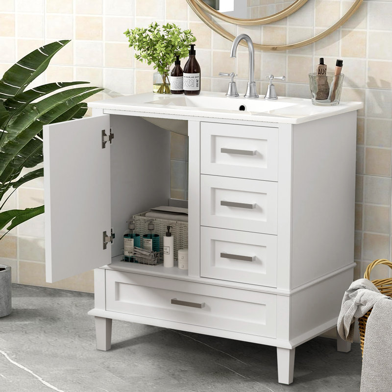 Ensemble de meuble-lavabo 30 po avec lavabo, Blanc