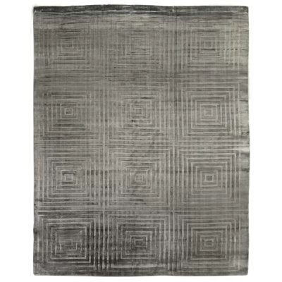 Dove Embossed Geometric Area Rug in Aqua