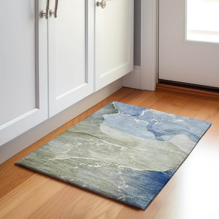 Premium Machine Washable Cerrito AMF517 Blue Rug