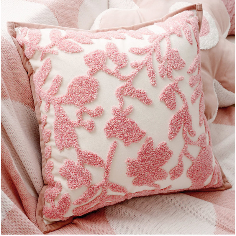 Cushion Cover, Pink Plants & Flowers, Square 45cm