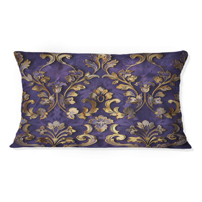 Coussin lombaire mauve traditionnel traditionnel mauve et or royal