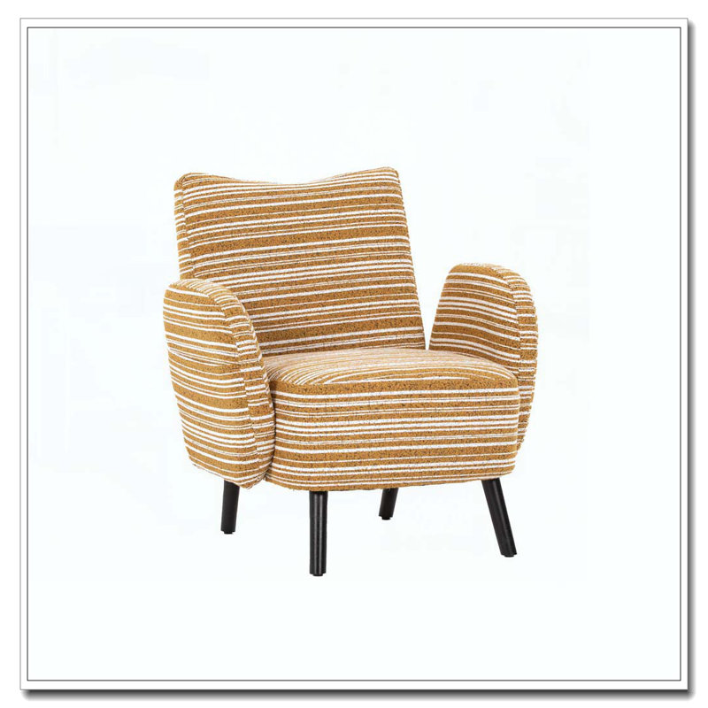 Fauteuil d'appoint rembourré Boucle, Jaune moutarde