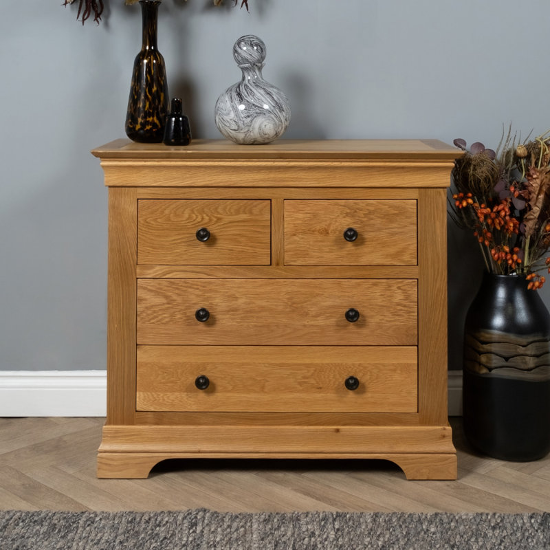 Iolanta 90cm W Solid Wood Bedside Table
