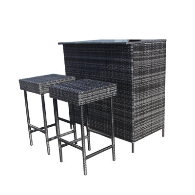 Jackson-Finley 2 - Person Wicker Patio Dining Set with Rectangular Table