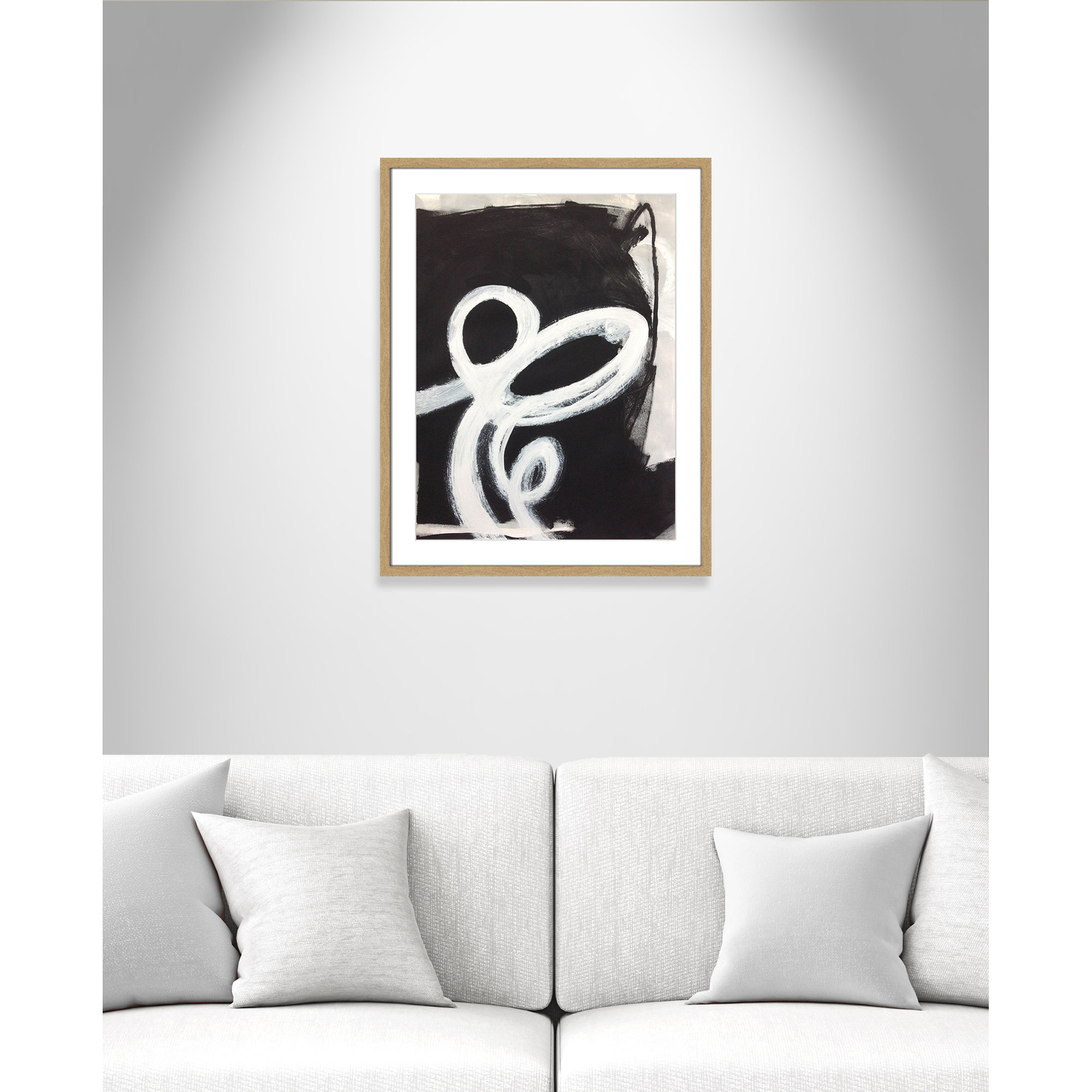 Ansonia Swirly Swirls II Print by , Natural Woodgrain Single Picture Frame, 29.5" H x 23.5" W x 2" D, No Mat
