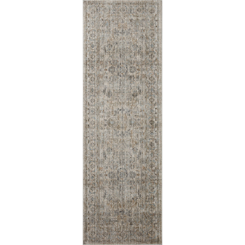 Tapis beige / brume Jean Stoffer x Loloi Katherine, Tapis de couloir 2 pi 7 po x 10 pi