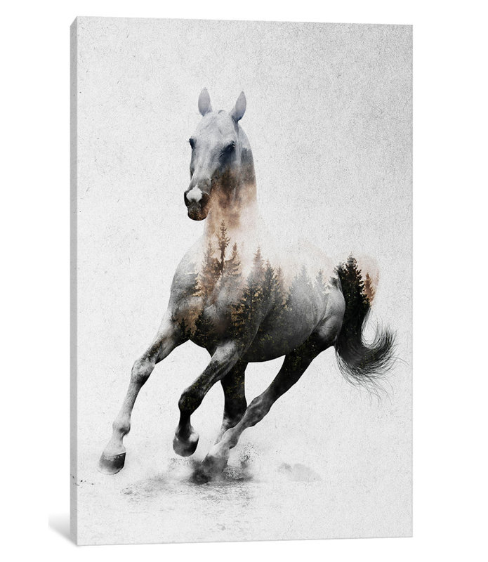 « cheval iv », impression sur toile, H 26 po x l 18 po x P 1,5 po