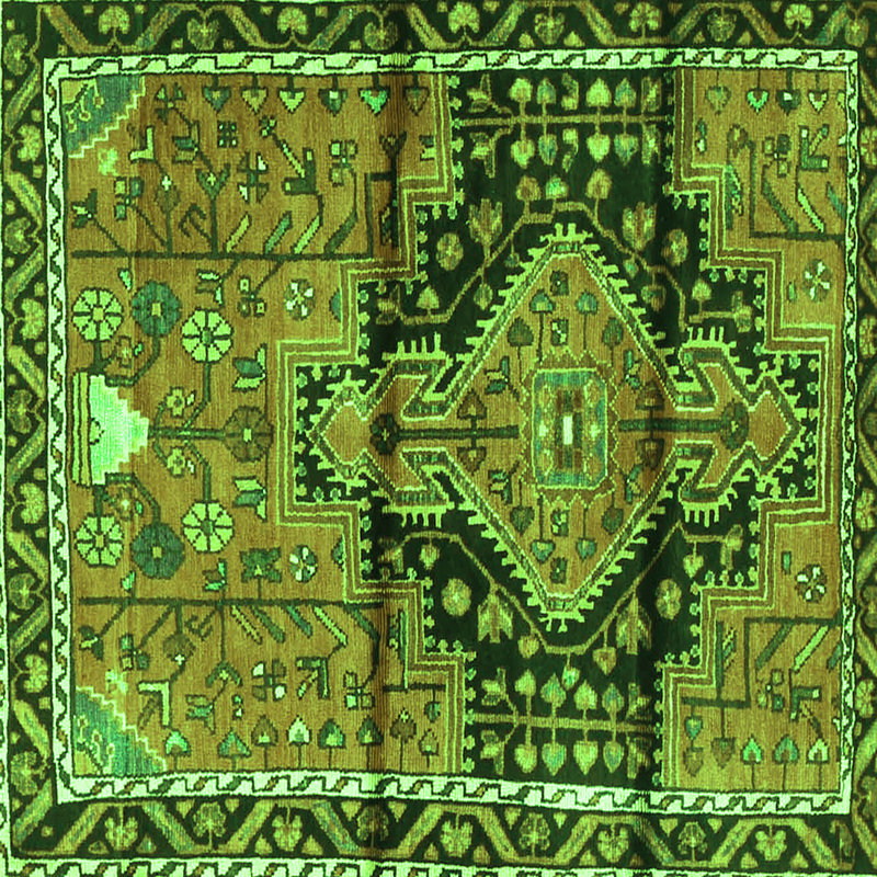 Washable Oriental Indoor Rug, Square 3'