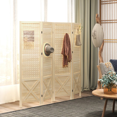 Cloison d'intimité pour bureau à domicile - affichage naturel en bois de 4,7 pi de hauteur pour utilisation
