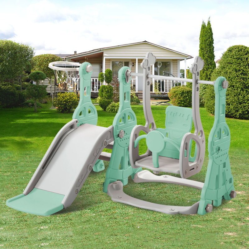 Gulledge Freeport Park 140cm W Plastic Freestanding Slide,  Antique Green