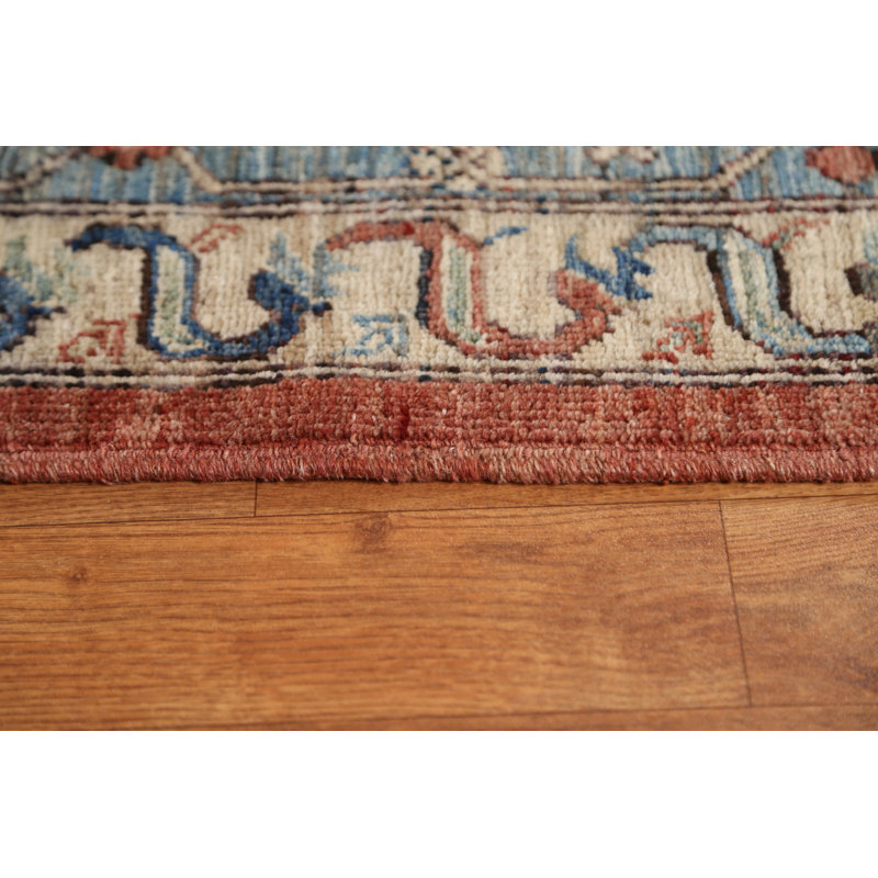 Tapis oriental Heriz à teinture végétale noué à la main 9 x 12