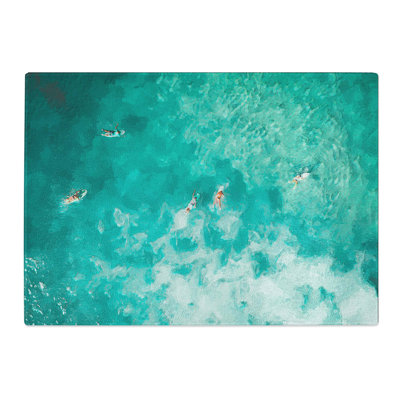 Tempered Glass Surfers in Bondi Beach in Australia Chopping Board