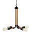 Lustre industriel rétro 21 lumières à 5 lumières 21 po, suspension Steampunk bronze doré, accents noirs + finition laiton chaud