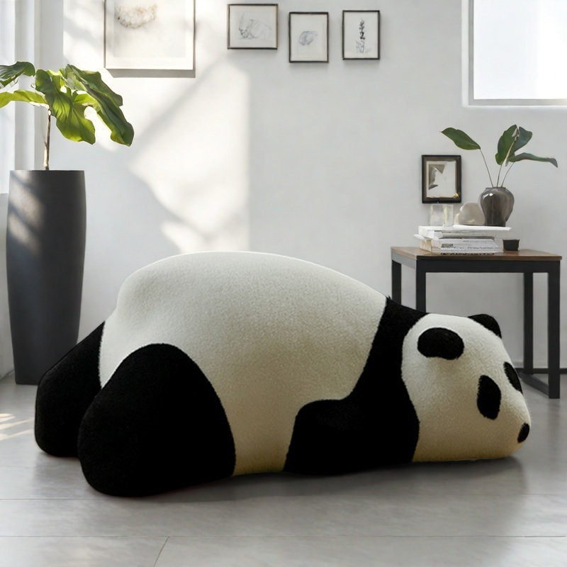 Canapé panda simple et mignon, H 19,68 po x l 49,21 po x P 31,49 po