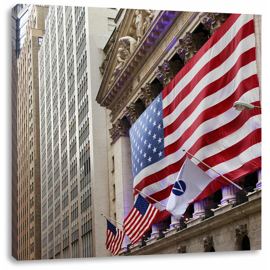 Leinwandbild Amerikanische Flagge in New York