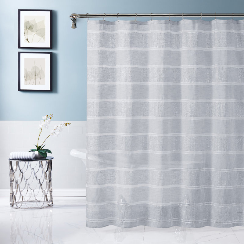 Rideau de douche rayé simple, Argent