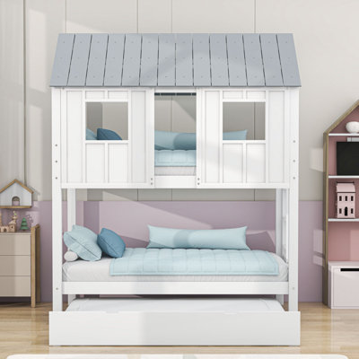 Boswick Kids Twin Over Twin Bunk Bed with Trundle