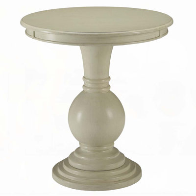 Table d'appoint blanc antique avec base piédestal