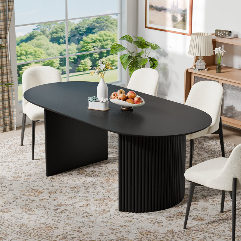 Ensemble de table et chaises de cuisine Fohoren, Noir, H 30 po x L 67 po x l 33,5 po