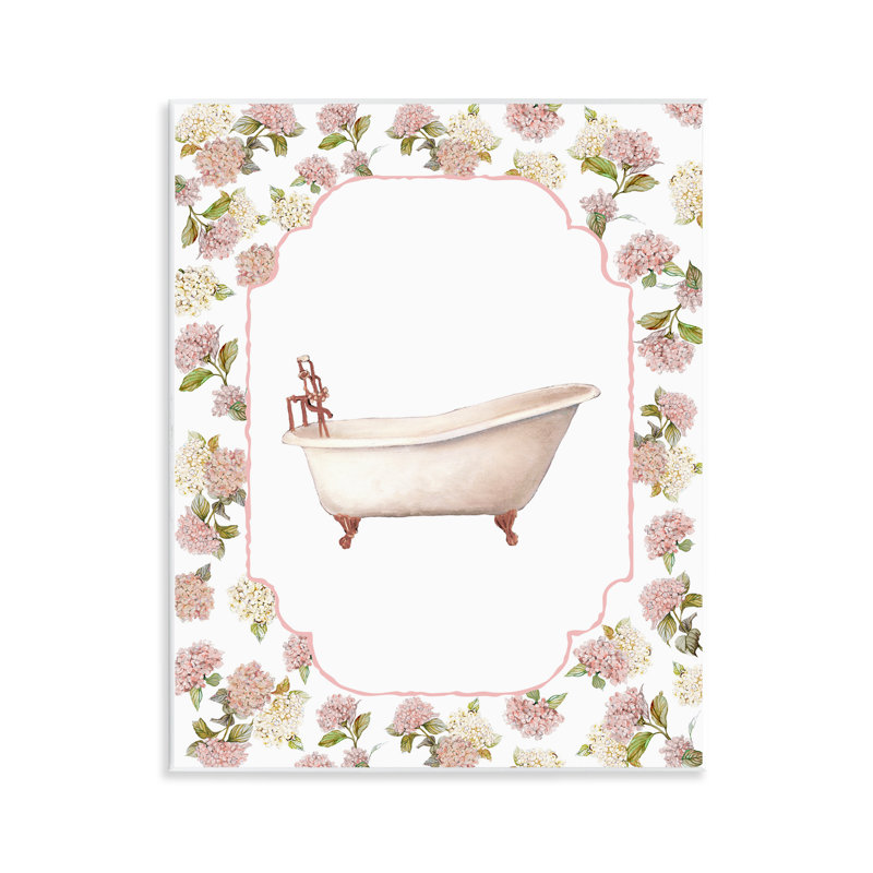 Elegant Hydrangeas Bathtub Wall Plaque, design by Carol Robinson