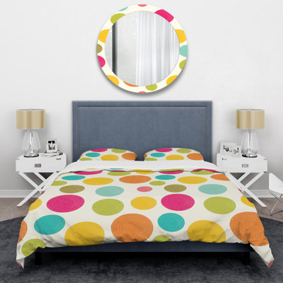Ensemble de housse de couette en microfibre rose / vert / jaune 3 pièces