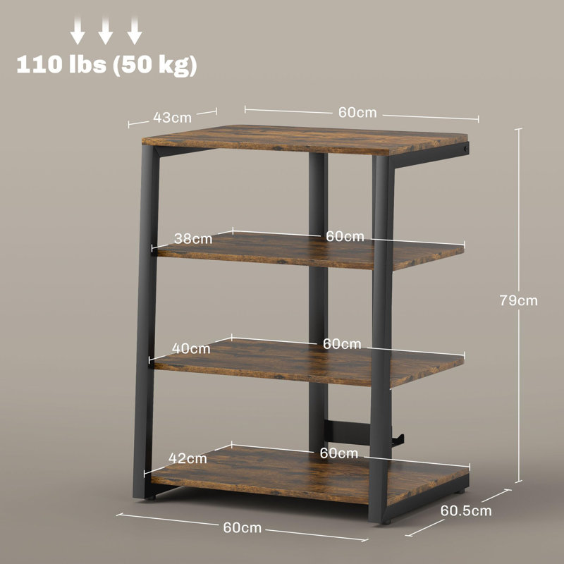79cm H Media Shelves, Rustic Brown