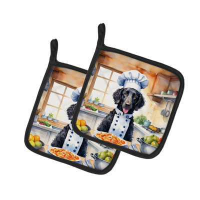 Caroline's Treasures The Dog Chef Polyester Potholder Set