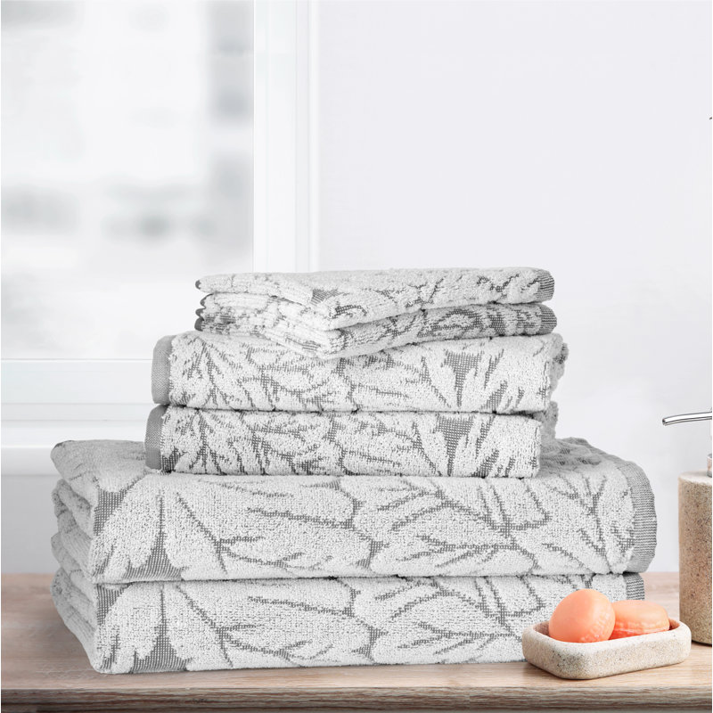 Cotton Blend Midweight Jacquard Mulit-Size Set, Grey