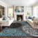Padowski Floral Gray/Blue/Black Area Rug