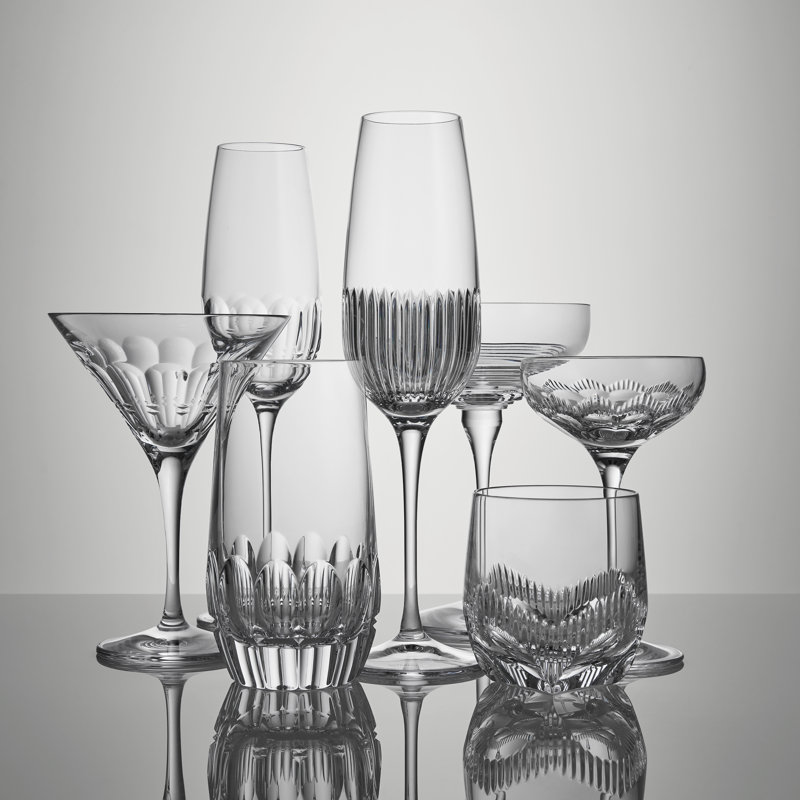 Elegant Crystal Martini Glass Set, 6.78" Height, Clear