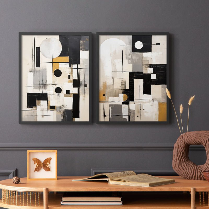 ABSTRACT Series CCCCL XXXI - Impression encadrée de qualité supérieure - prête à être accrochée - aucun clou requis - aucun clou requis