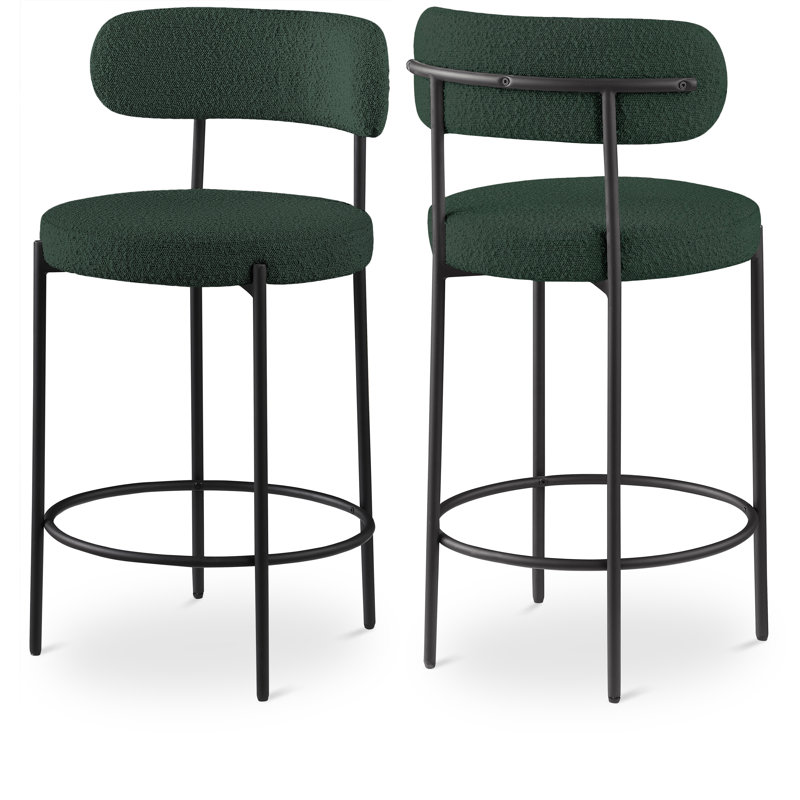 Beacon 26.5'' Counter Stool, Green Boucle Fabric