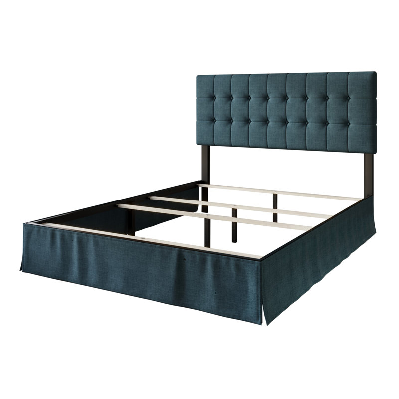 Ambria Upholstered Bed, Denim Blue, Queen