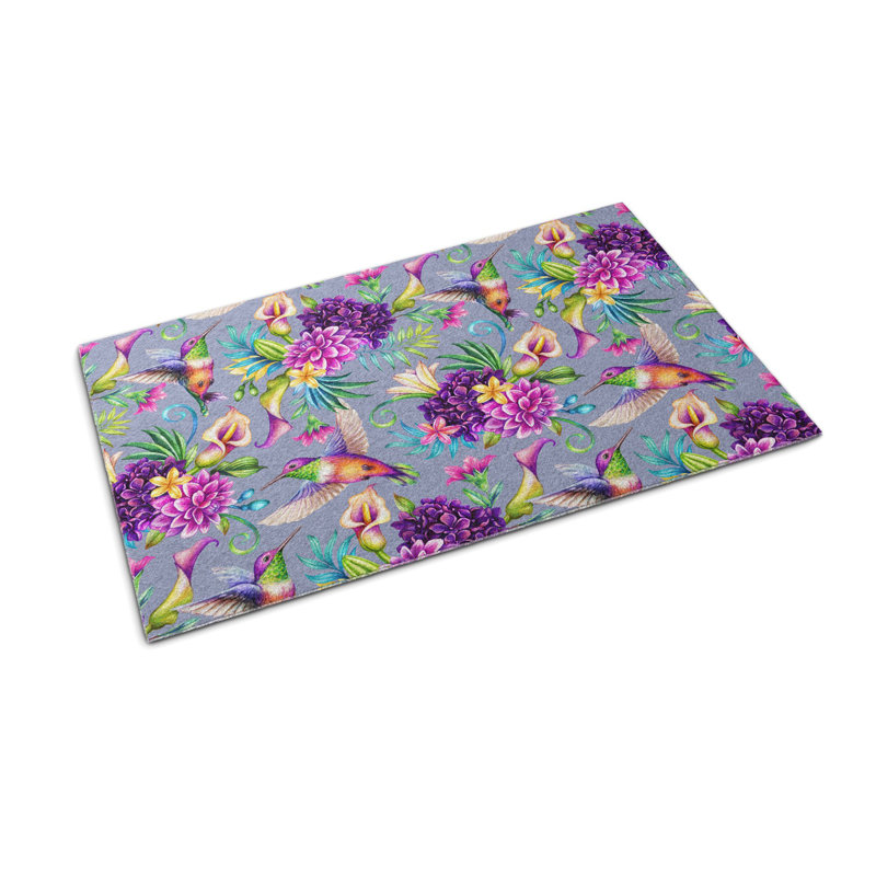 Non-Slip Floral Outdoor Doormat