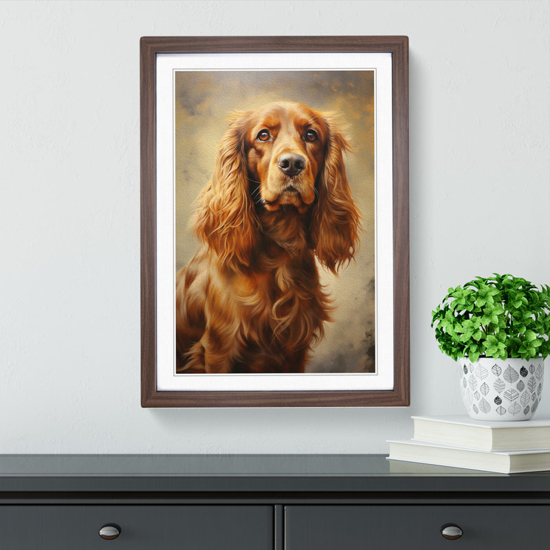 Single Picture Frame Print on Wood, 64cm H x 46cm W, Walnut Framed