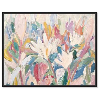 «Morning Mist Bloom I», art floral pastel sur toile par Art Remedy