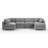 129" 6 Seat Chenille Sectional Couch Set With Ottoman-749282846