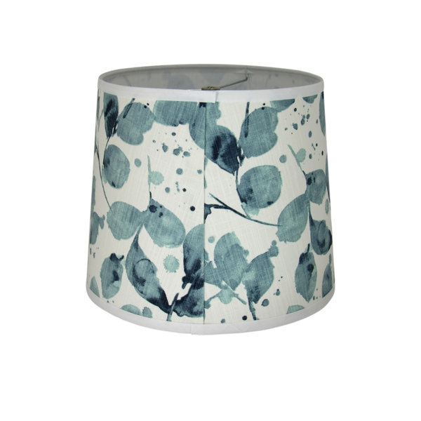 Winston Porter Blue FLoral Cotton Drum Lamp Shade ( Screw on ) in Blue ...