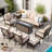 Argyri 7-Person Rocking Powder Coated Steel Outdoor Seating Group with Cushions-93655531