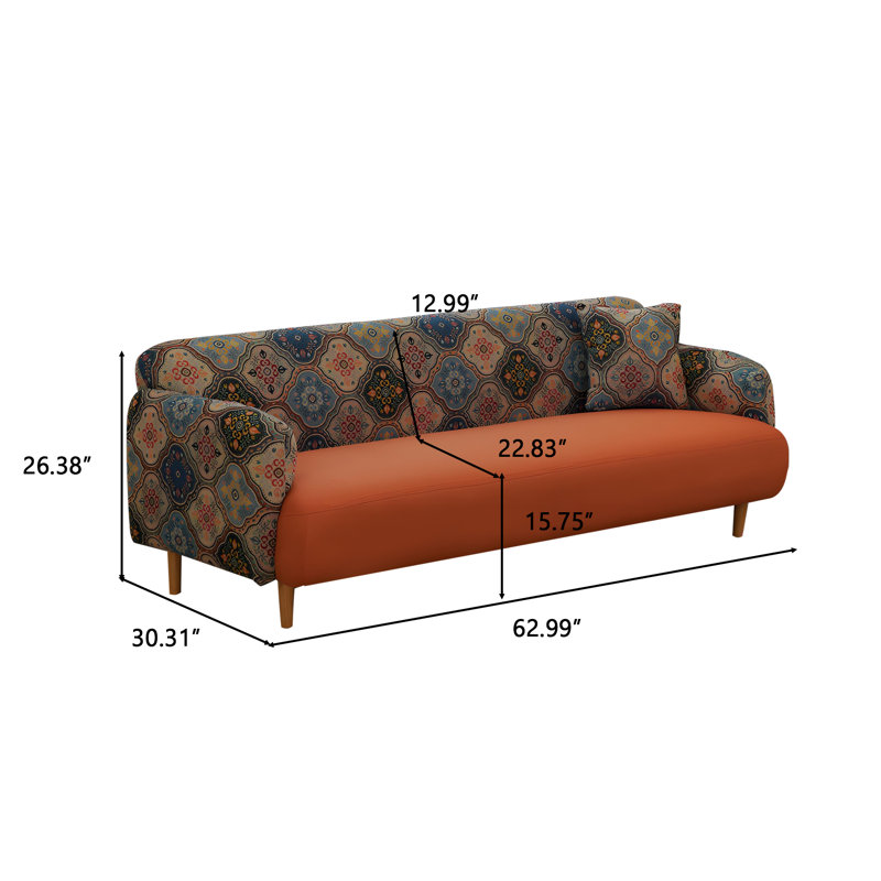 Canapé d'appoint 62,99 po, H 26,38 po x l 62,99 po x P 30,31 po