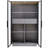 Freestanding Glass Door Display Cabinet With LED Lighting, Adjustable Shelves, And 2 Storage Drawers For Versatile Home And Office Use