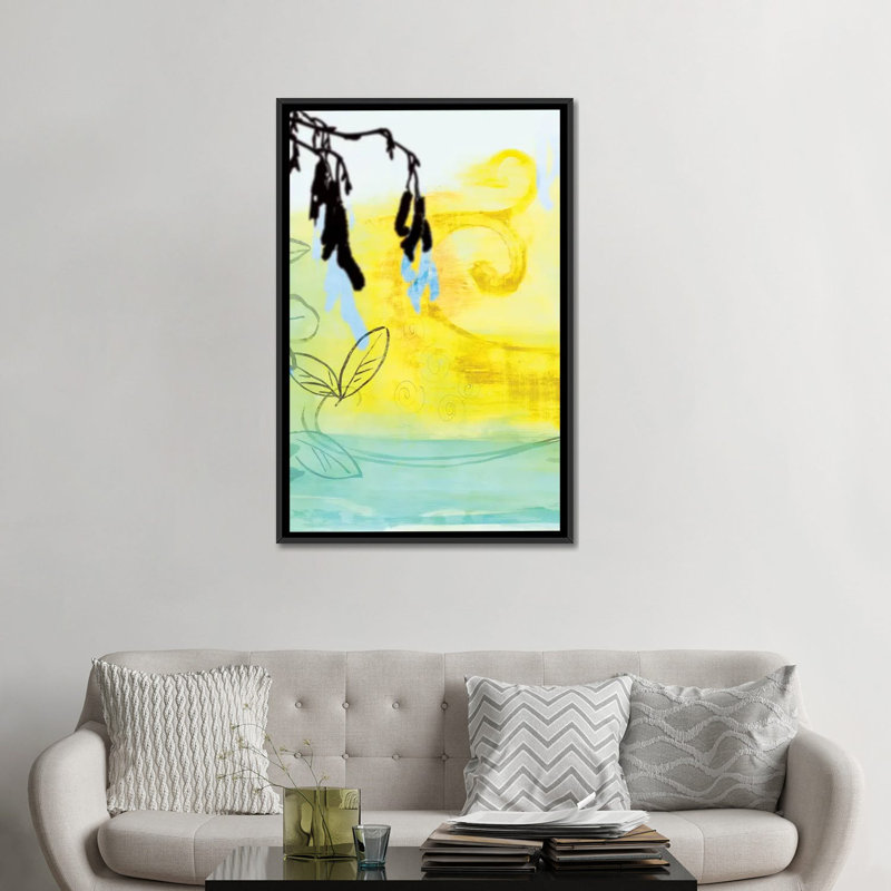 «Pea Pods», reproduction sur toile, H 26 po x l 18 po x P 1,5 po, Pas de tapis, Toile avec cadre noir