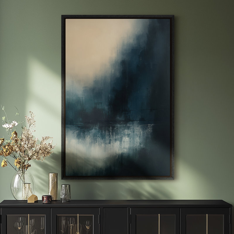 Art mural encadré, impressions murales abstraites pour chambre à coucher - 16 po x 24 po, Noir, H 24 po x l 16 po
