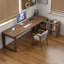 Bureaux en bois massif en L noyer-108045220