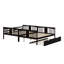 Lit superposé double au-dessus de double avec lit gigogne simple et échelle-1321178488