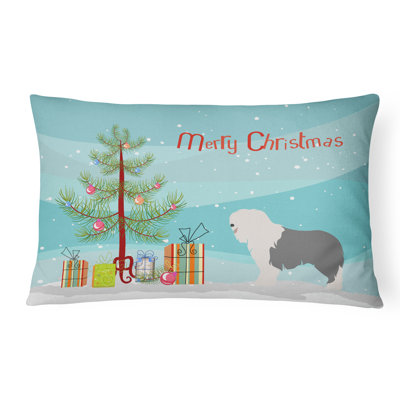  Coussin intérieur / extérieur Old English Sheepdog Christmas